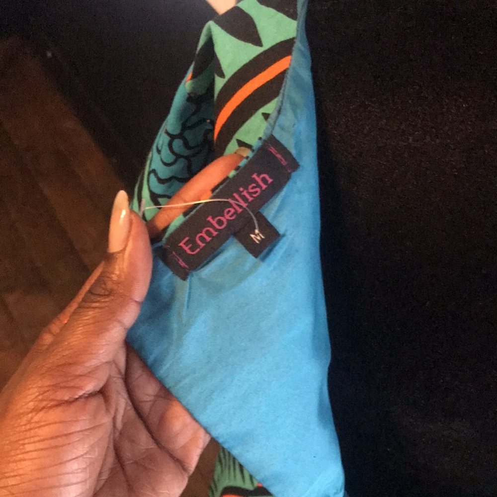Turquoise African print dress 👗 - Picture 6 of 9